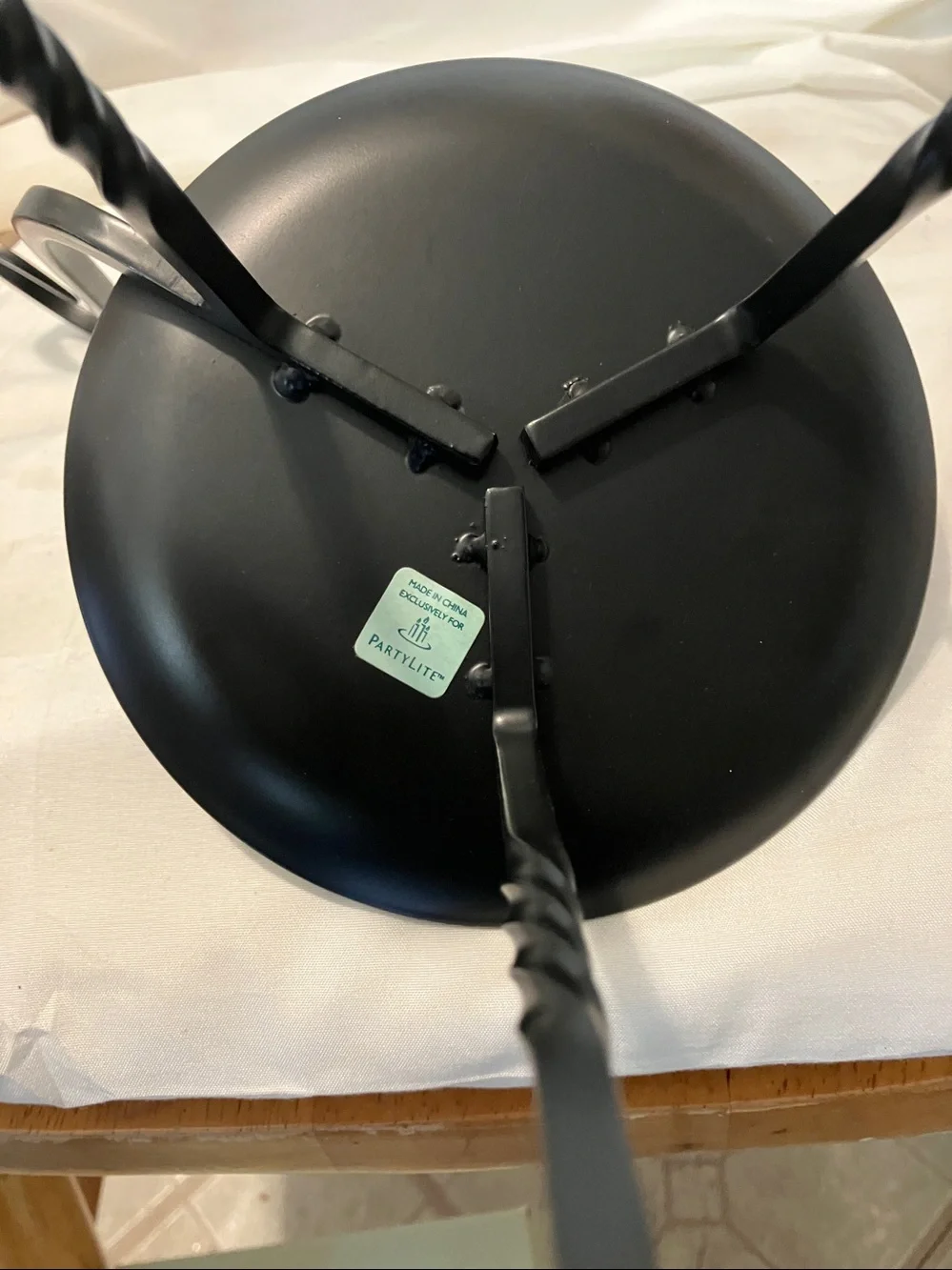 New. Partylite  black wrought iron , chair style design 10”-6”